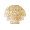 GLOBOSTAR® HIROKA 01836 Boho Κρεμαστό Φωτιστικό Οροφής με Ντουί 1 x E27 AC 220-240V IP20 - Μπεζ - Μ60 x Π60 x Υ50cm