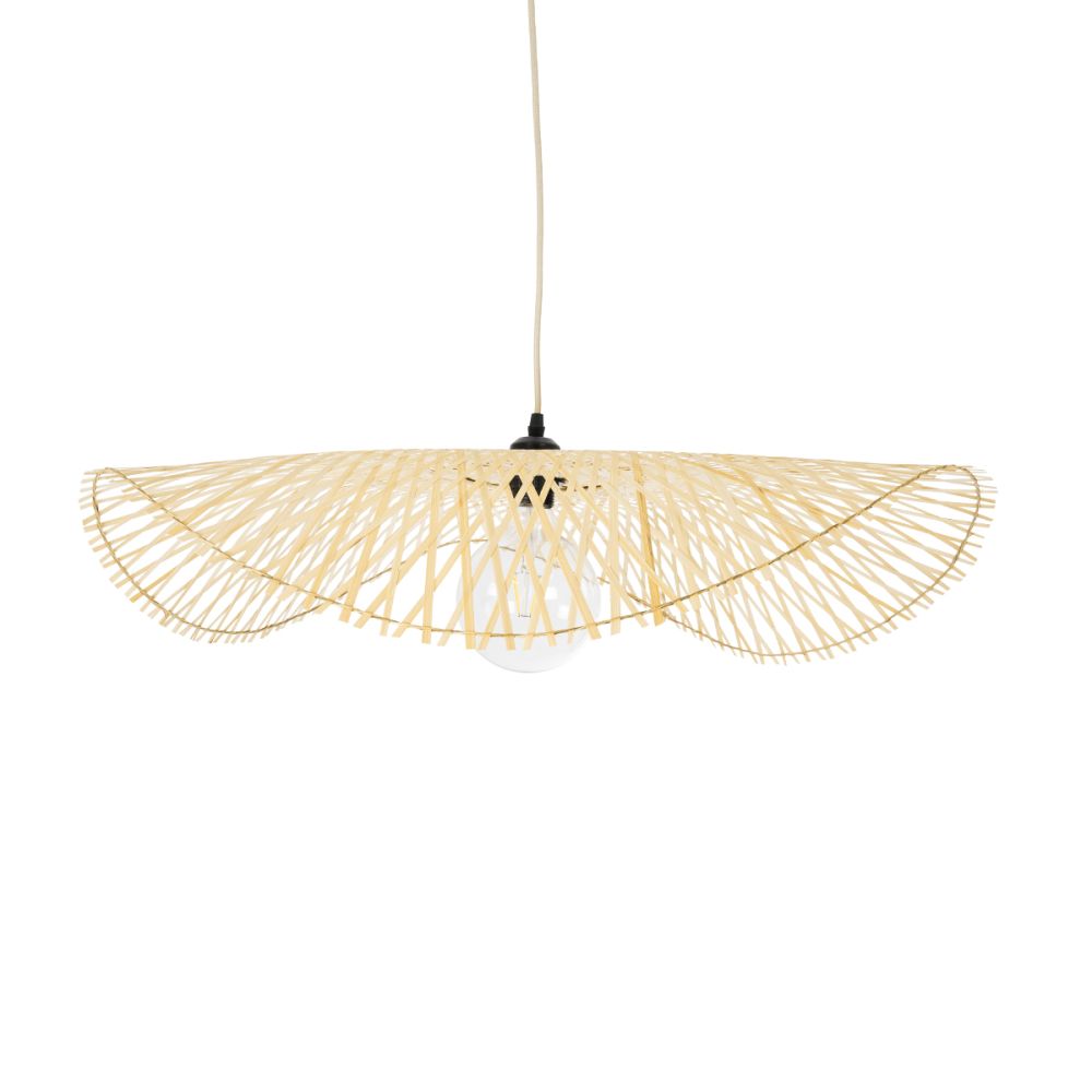 GLOBOSTAR® MELEMELE 01841 Boho Κρεμαστό Φωτιστικό Οροφής με Ντουί 1 x E27 AC 220-240V IP20 - Μπεζ - Μ75 x Π75 x Υ10cm