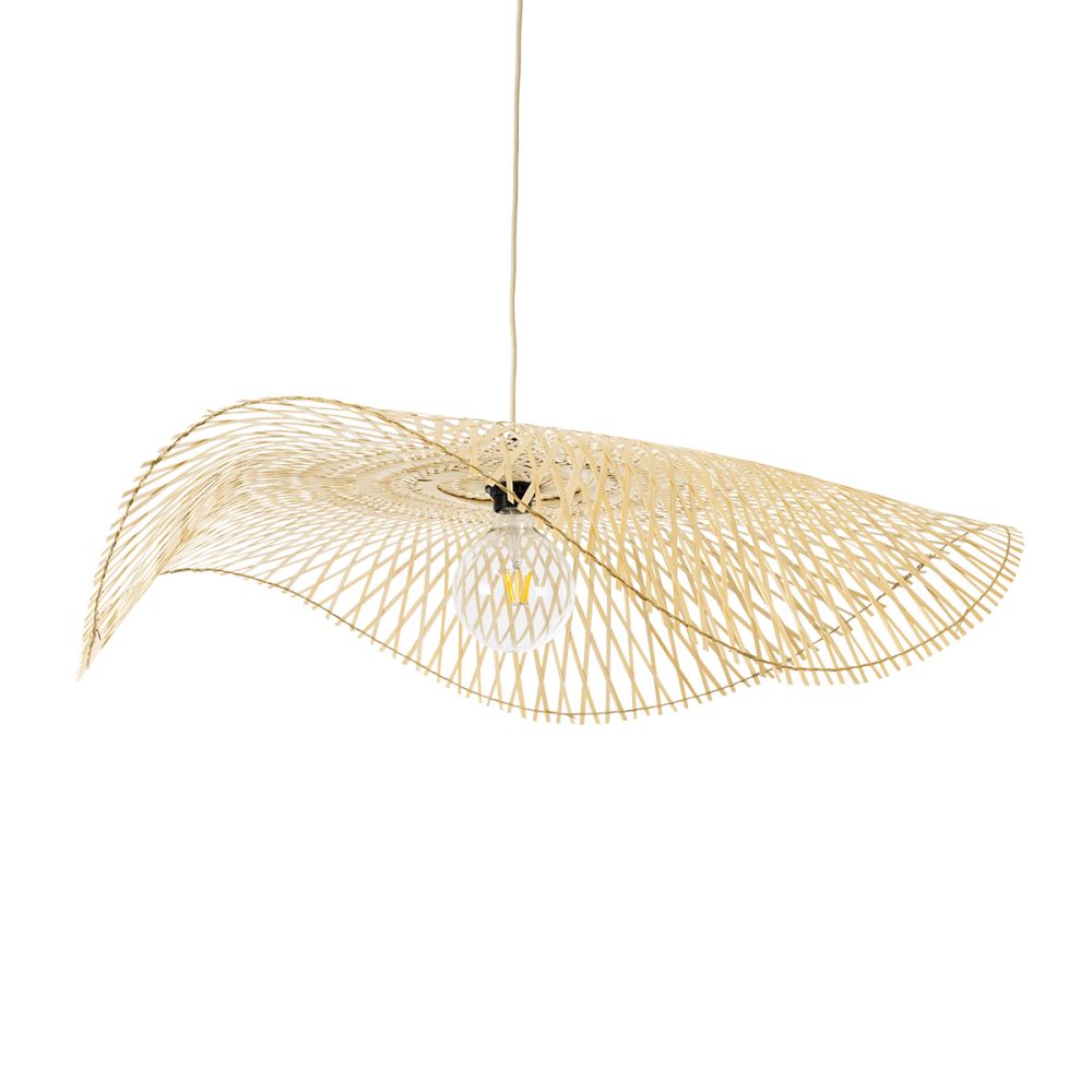 GLOBOSTAR® MELEMELE 01842 Boho Κρεμαστό Φωτιστικό Οροφής με Ντουί 1 x E27 AC 220-240V IP20 - Μπεζ - Μ100 x Π100 x Υ12cm