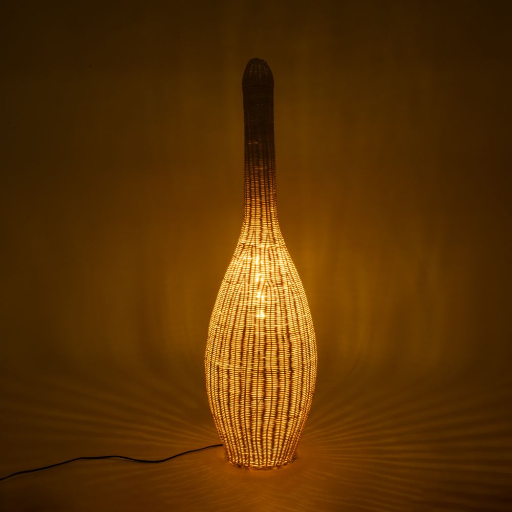 GLOBOSTAR® PARADIS 01844 Boho Επιδαπέδιο Φωτιστικό με Ντουί 1 x E27 AC 220-240V IP20 - Μπεζ - Μ35 x Π35 x Υ120cm