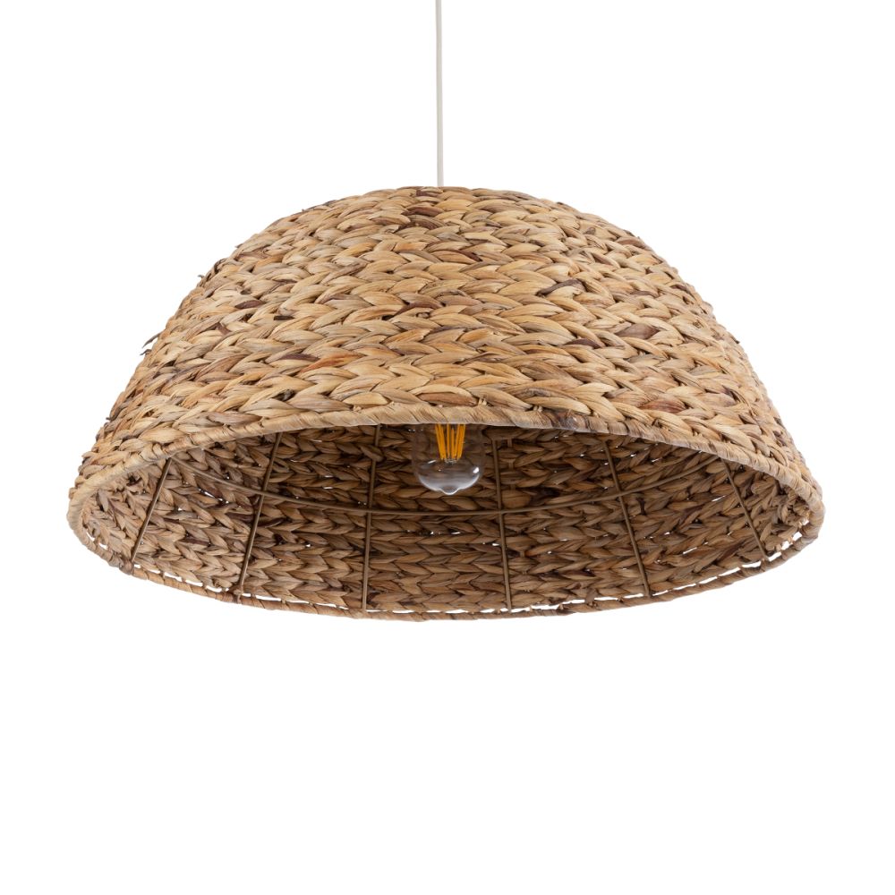 GLOBOSTAR® MANGATA 01847 Boho Κρεμαστό Φωτιστικό Οροφής με Ντουί 1 x E27 AC 220-240V IP20 - Μπεζ - Μ60 x Π60 x Υ28cm