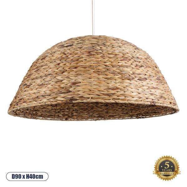 GLOBOSTAR® MANGATA 01848 Boho Κρεμαστό Φωτιστικό Οροφής με Ντουί 1 x E27 AC 220-240V IP20 - Καφέ - Μ90 x Π90 x Υ40cm