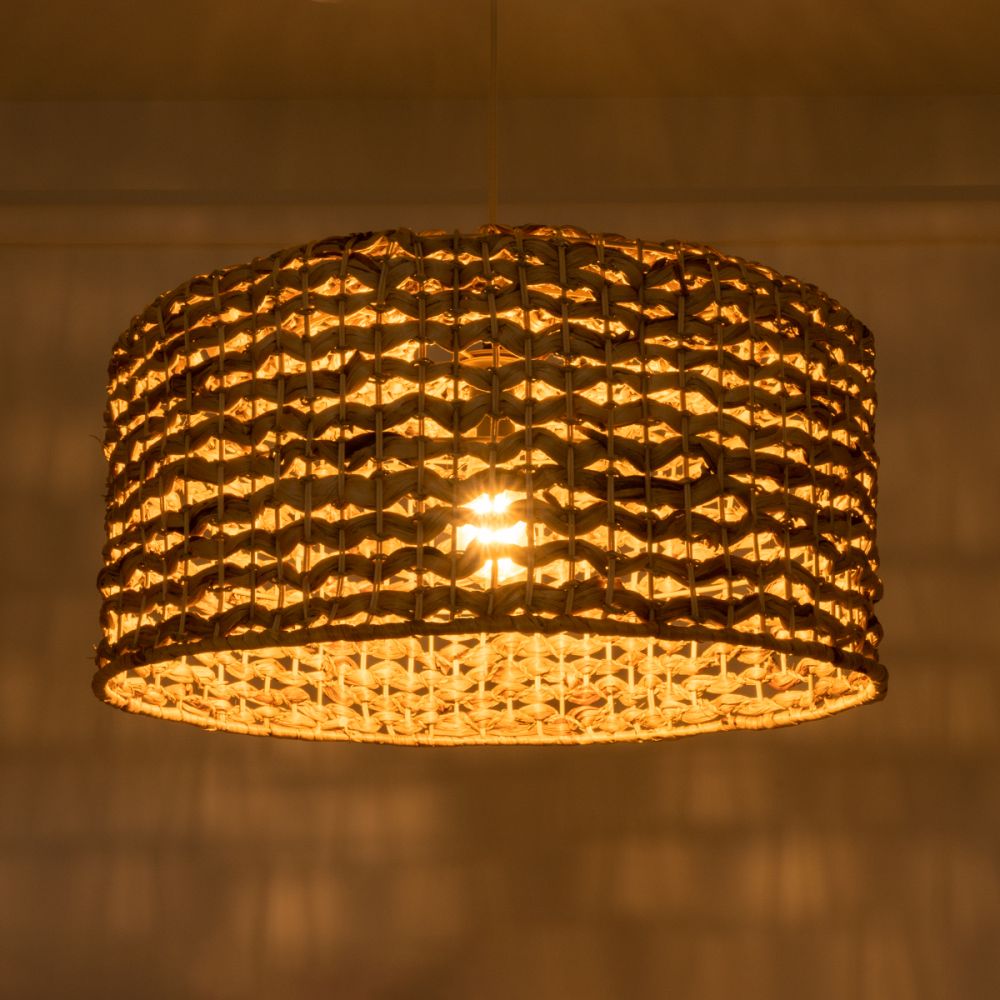 GLOBOSTAR® MANGATA 01849 Boho Κρεμαστό Φωτιστικό Οροφής με Ντουί 1 x E27 AC 220-240V IP20 - Καφέ - Μ60 x Π60 x Υ28cm