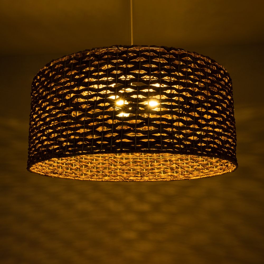 GLOBOSTAR® MANGATA 01850 Boho Κρεμαστό Φωτιστικό Οροφής με Ντουί 1 x E27 AC 220-240V IP20 - Καφέ - Μ90 x Π90 x Υ40cm