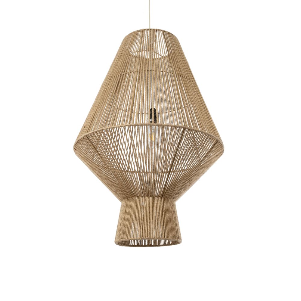 GLOBOSTAR® CAYMAN 01854 Boho Κρεμαστό Φωτιστικό Οροφής με Ντουί 1 x E27 AC 220-240V IP20 - Μπεζ - Μ60 x Π60 x Υ86cm