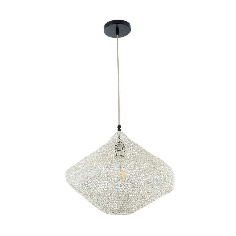 GLOBOSTAR® KENTUCKY 01862 Vintage Κρεμαστό Φωτιστικό Οροφής με Ντουί 1 x E27 AC 220-240V IP20 - Μπεζ - Μ40 x Π40 x Υ30cm