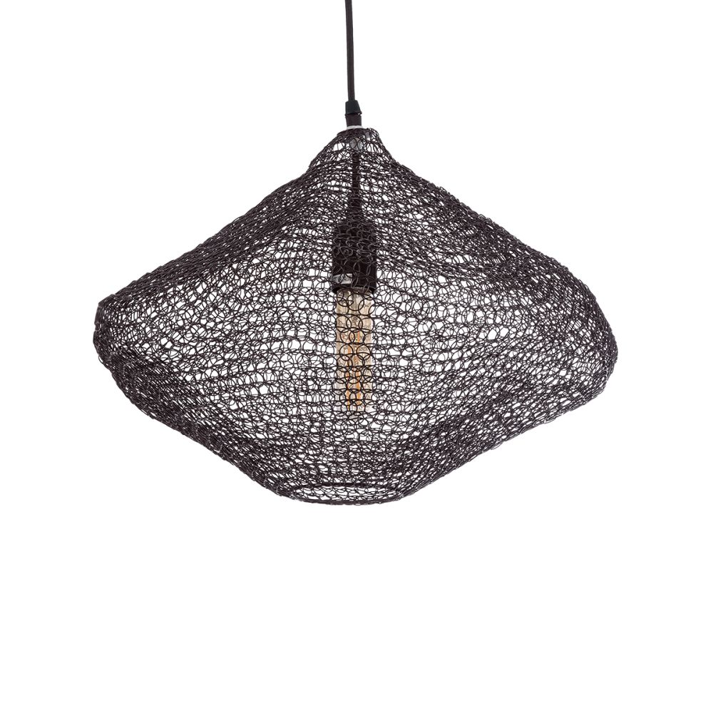 GLOBOSTAR® KENTUCKY 01863 Vintage Κρεμαστό Φωτιστικό Οροφής με Ντουί 1 x E27 AC 220-240V IP20 - Καφέ - Μ40 x Π40 x Υ30cm