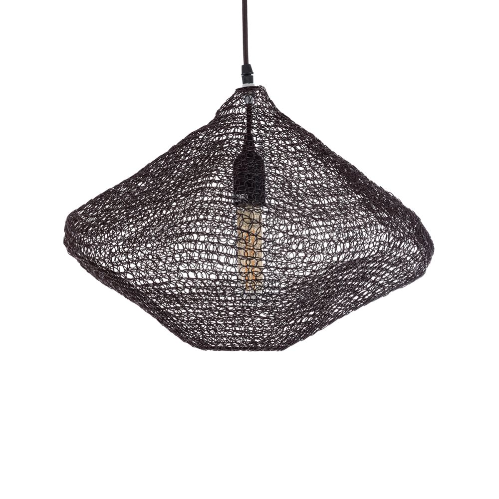 GLOBOSTAR® KENTUCKY 01863 Vintage Κρεμαστό Φωτιστικό Οροφής με Ντουί 1 x E27 AC 220-240V IP20 - Καφέ - Μ40 x Π40 x Υ30cm