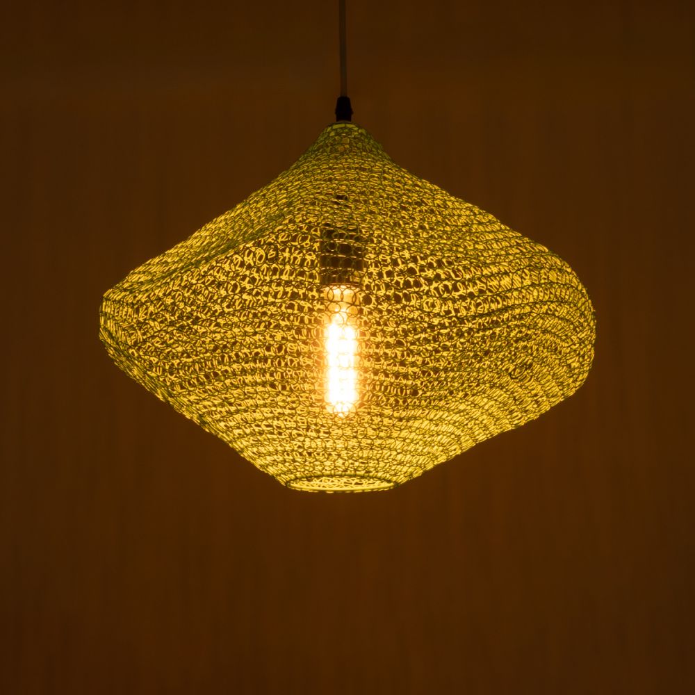 GLOBOSTAR® KENTUCKY 01864 Vintage Κρεμαστό Φωτιστικό Οροφής με Ντουί 1 x E27 AC 220-240V IP20 - Τιρκουάζ - Μ40 x Π40 x Υ30cm