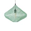 GLOBOSTAR® KENTUCKY 01864 Vintage Κρεμαστό Φωτιστικό Οροφής με Ντουί 1 x E27 AC 220-240V IP20 - Τιρκουάζ - Μ40 x Π40 x Υ30cm