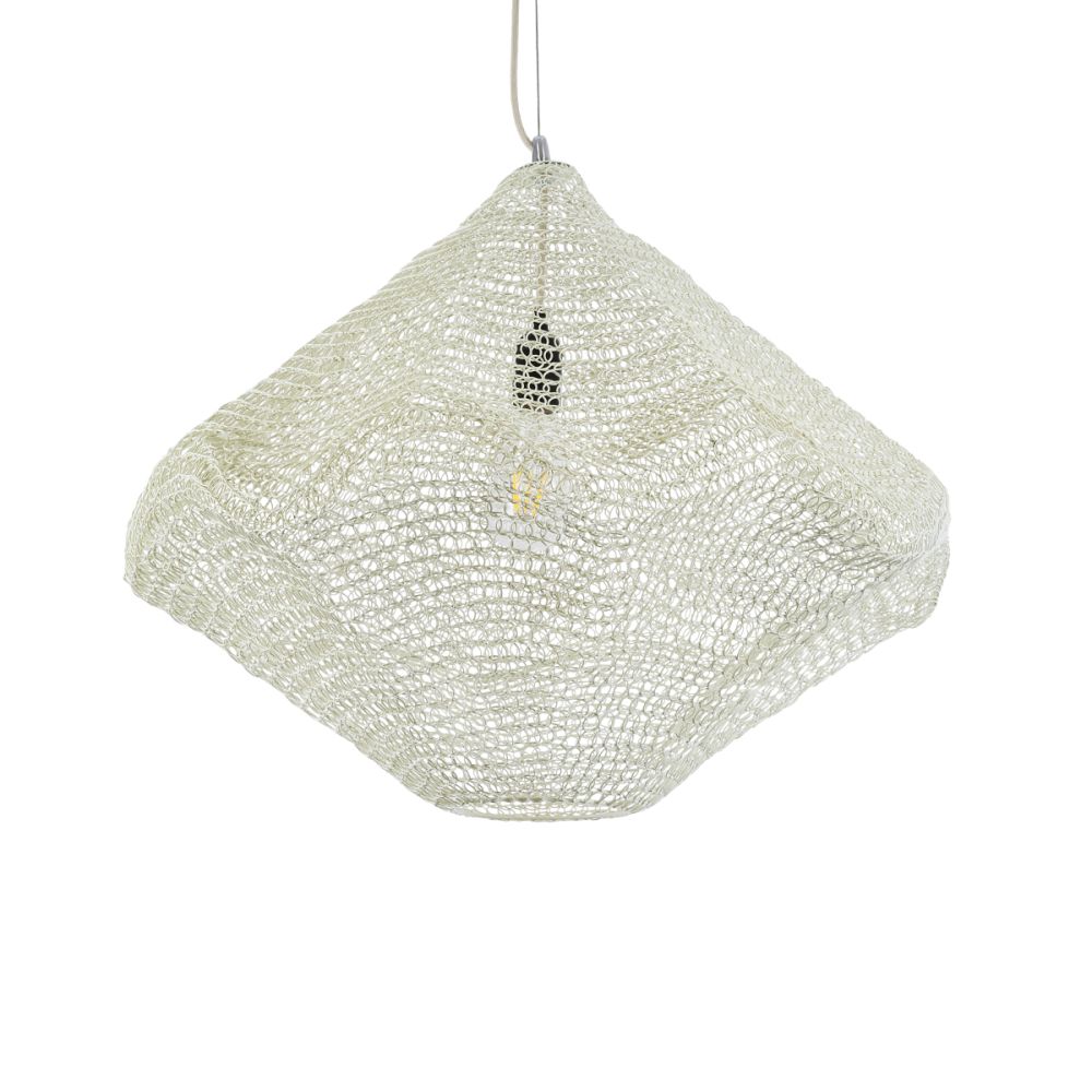 GLOBOSTAR® KENTUCKY 01865 Vintage Κρεμαστό Φωτιστικό Οροφής με Ντουί 1 x E27 AC 220-240V IP20 - Μπεζ - Μ60 x Π60 x Υ50cm