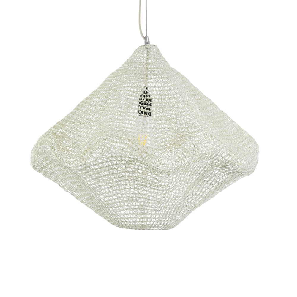 GLOBOSTAR® KENTUCKY 01865 Vintage Κρεμαστό Φωτιστικό Οροφής με Ντουί 1 x E27 AC 220-240V IP20 - Μπεζ - Μ60 x Π60 x Υ50cm