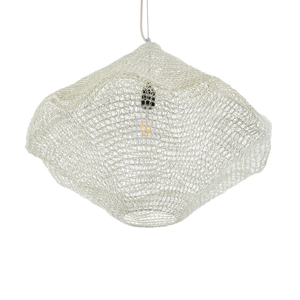 GLOBOSTAR® KENTUCKY 01865 Vintage Κρεμαστό Φωτιστικό Οροφής με Ντουί 1 x E27 AC 220-240V IP20 - Μπεζ - Μ60 x Π60 x Υ50cm