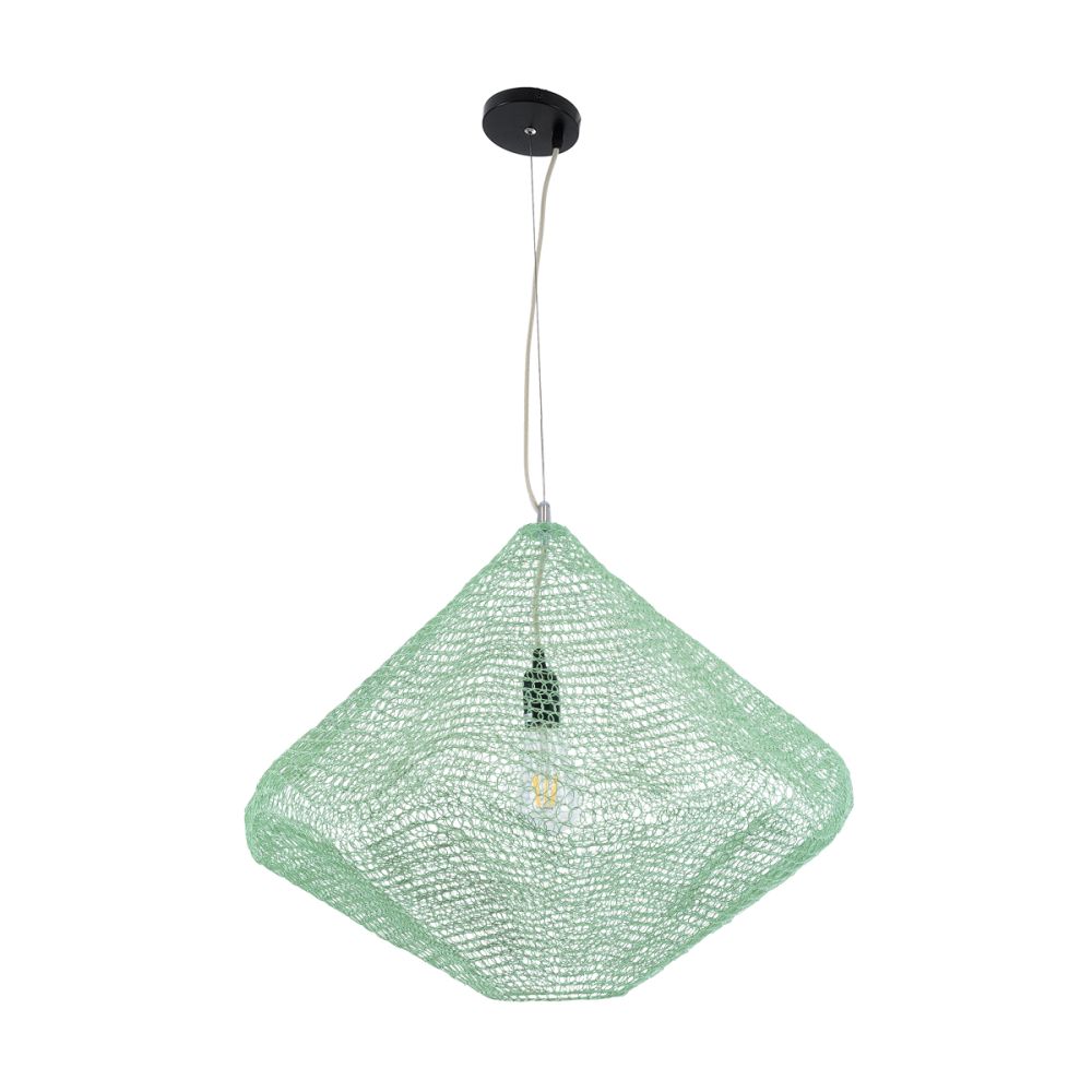 GLOBOSTAR® KENTUCKY 01866 Vintage Κρεμαστό Φωτιστικό Οροφής με Ντουί 1 x E27 AC 220-240V IP20 - Τιρκουάζ - Μ60 x Π60 x Υ50cm