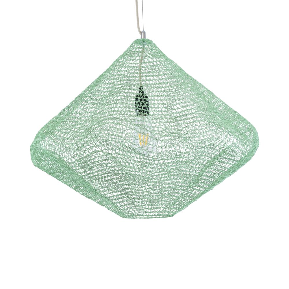 GLOBOSTAR® KENTUCKY 01866 Vintage Κρεμαστό Φωτιστικό Οροφής με Ντουί 1 x E27 AC 220-240V IP20 - Τιρκουάζ - Μ60 x Π60 x Υ50cm