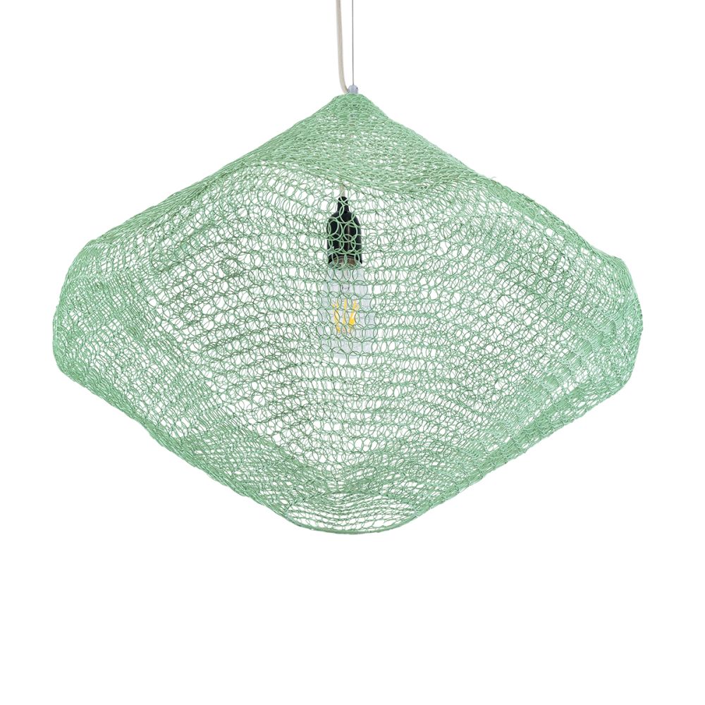 GLOBOSTAR® KENTUCKY 01866 Vintage Κρεμαστό Φωτιστικό Οροφής με Ντουί 1 x E27 AC 220-240V IP20 - Τιρκουάζ - Μ60 x Π60 x Υ50cm