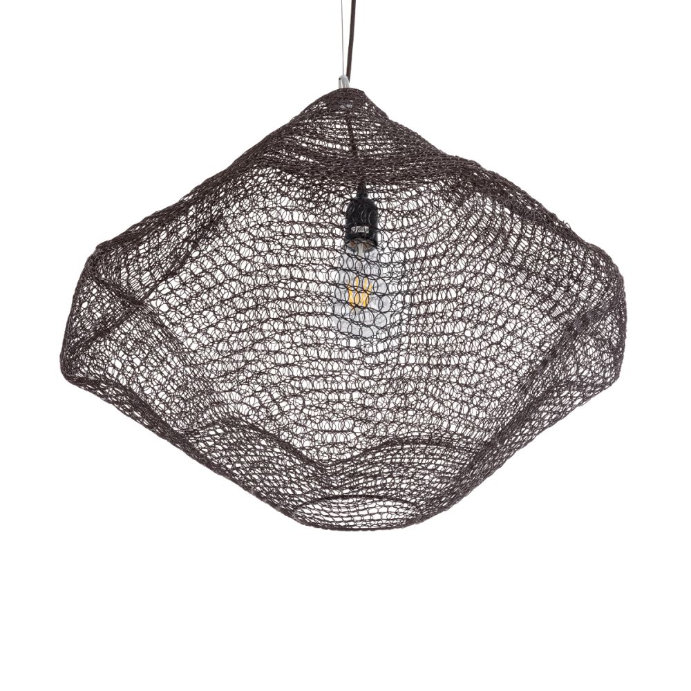 GLOBOSTAR® KENTUCKY 01867 Vintage Κρεμαστό Φωτιστικό Οροφής με Ντουί 1 x E27 AC 220-240V IP20 - Καφέ - Μ60 x Π60 x Υ50cm