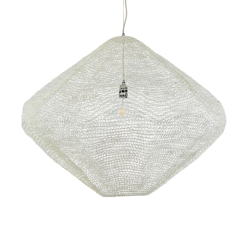 GLOBOSTAR® KENTUCKY 01868 Vintage Κρεμαστό Φωτιστικό Οροφής με Ντουί 1 x E27 AC 220-240V IP20 - Μπεζ - Μ90 x Π90 x Υ70cm