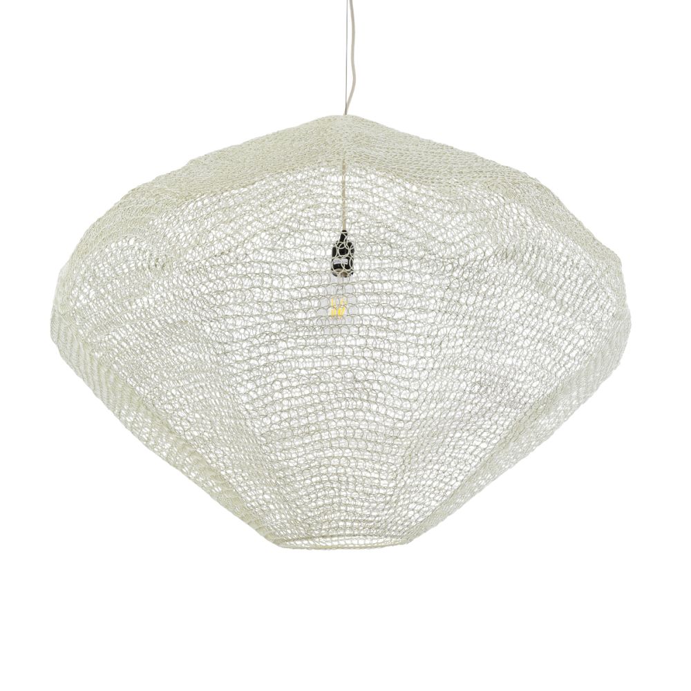GLOBOSTAR® KENTUCKY 01868 Vintage Κρεμαστό Φωτιστικό Οροφής με Ντουί 1 x E27 AC 220-240V IP20 - Μπεζ - Μ90 x Π90 x Υ70cm