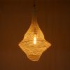 GLOBOSTAR® KENTUCKY 01871 Vintage Κρεμαστό Φωτιστικό Οροφής με Ντουί 1 x E27 AC 220-240V IP20 - Μπεζ - Μ35 x Π35 x Υ60cm