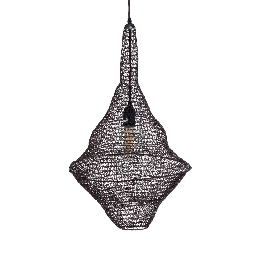 GLOBOSTAR® KENTUCKY 01872 Vintage Κρεμαστό Φωτιστικό Οροφής με Ντουί 1 x E27 AC 220-240V IP20 - Καφέ - Μ35 x Π35 x Υ60cm