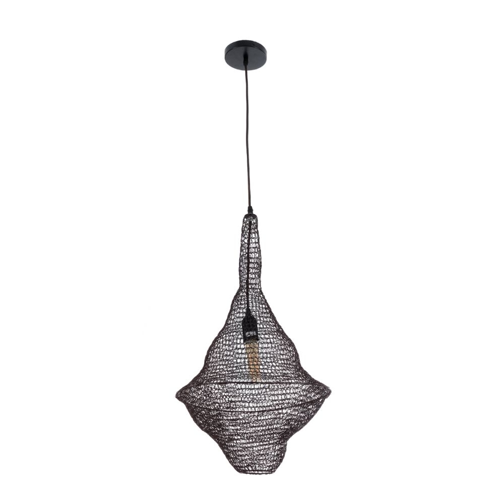 GLOBOSTAR® KENTUCKY 01872 Vintage Κρεμαστό Φωτιστικό Οροφής με Ντουί 1 x E27 AC 220-240V IP20 - Καφέ - Μ35 x Π35 x Υ60cm