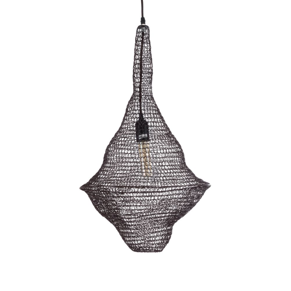 GLOBOSTAR® KENTUCKY 01872 Vintage Κρεμαστό Φωτιστικό Οροφής με Ντουί 1 x E27 AC 220-240V IP20 - Καφέ - Μ35 x Π35 x Υ60cm