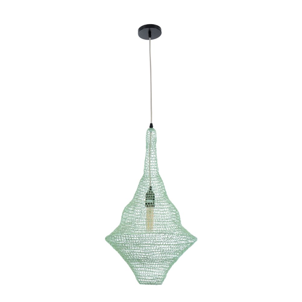 GLOBOSTAR® KENTUCKY 01873 Vintage Κρεμαστό Φωτιστικό Οροφής με Ντουί 1 x E27 AC 220-240V IP20 - Τιρκουάζ - Μ35 x Π35 x Υ60cm
