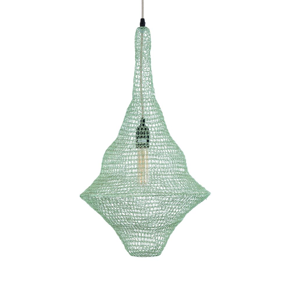 GLOBOSTAR® KENTUCKY 01873 Vintage Κρεμαστό Φωτιστικό Οροφής με Ντουί 1 x E27 AC 220-240V IP20 - Τιρκουάζ - Μ35 x Π35 x Υ60cm