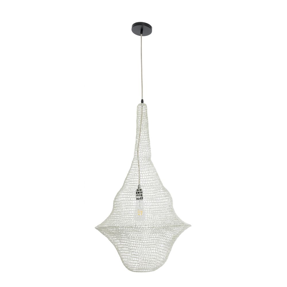 GLOBOSTAR® KENTUCKY 01874 Vintage Κρεμαστό Φωτιστικό Οροφής με Ντουί 1 x E27 AC 220-240V IP20 - Μπεζ - Μ50 x Π50 x Υ90cm