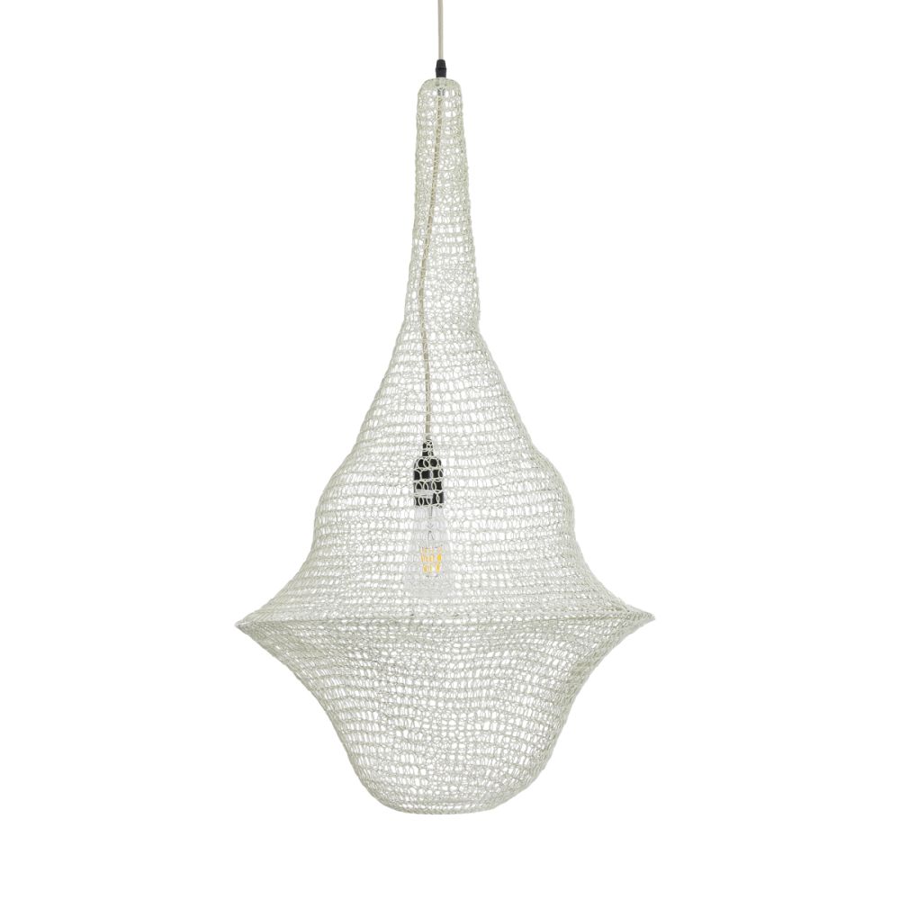 GLOBOSTAR® KENTUCKY 01874 Vintage Κρεμαστό Φωτιστικό Οροφής με Ντουί 1 x E27 AC 220-240V IP20 - Μπεζ - Μ50 x Π50 x Υ90cm
