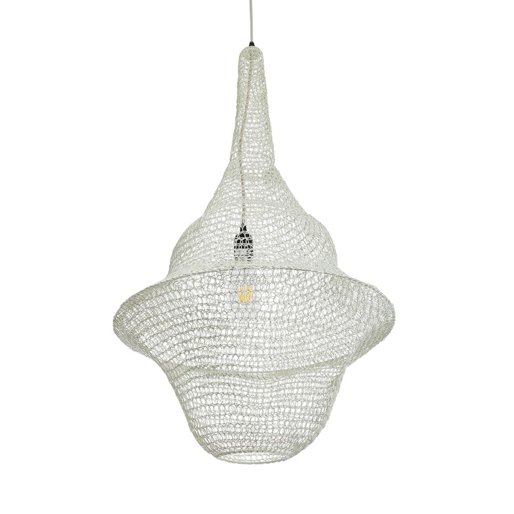 GLOBOSTAR® KENTUCKY 01874 Vintage Κρεμαστό Φωτιστικό Οροφής με Ντουί 1 x E27 AC 220-240V IP20 - Μπεζ - Μ50 x Π50 x Υ90cm