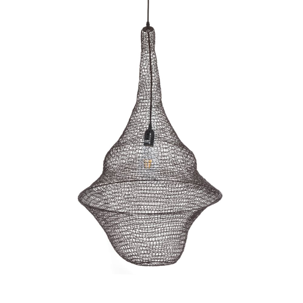 GLOBOSTAR® KENTUCKY 01875 Vintage Κρεμαστό Φωτιστικό Οροφής με Ντουί 1 x E27 AC 220-240V IP20 - Καφέ - Μ50 x Π50 x Υ90cm