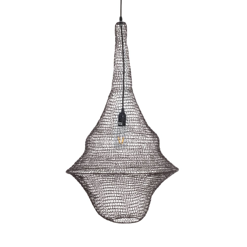 GLOBOSTAR® KENTUCKY 01875 Vintage Κρεμαστό Φωτιστικό Οροφής με Ντουί 1 x E27 AC 220-240V IP20 - Καφέ - Μ50 x Π50 x Υ90cm