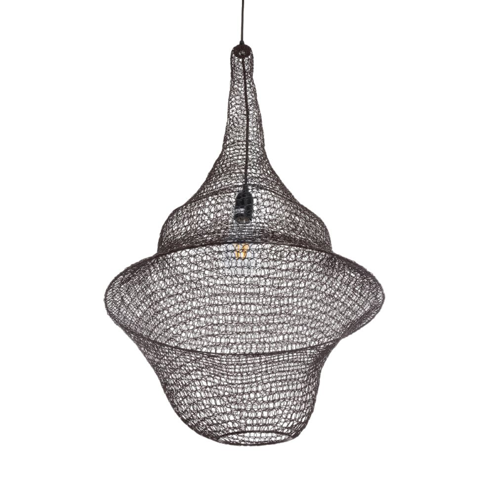 GLOBOSTAR® KENTUCKY 01875 Vintage Κρεμαστό Φωτιστικό Οροφής με Ντουί 1 x E27 AC 220-240V IP20 - Καφέ - Μ50 x Π50 x Υ90cm