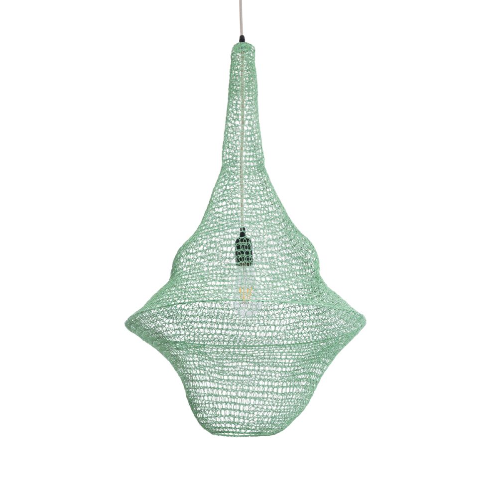 GLOBOSTAR® KENTUCKY 01876 Vintage Κρεμαστό Φωτιστικό Οροφής με Ντουί 1 x E27 AC 220-240V IP20 - Τιρκουάζ - Μ50 x Π50 x Υ90cm