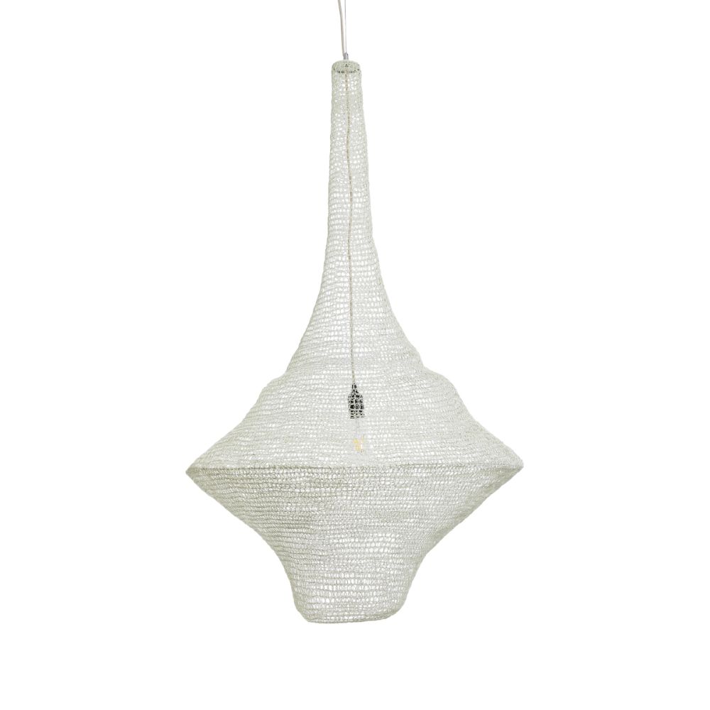 GLOBOSTAR® KENTUCKY 01877 Vintage Κρεμαστό Φωτιστικό Οροφής με Ντουί 1 x E27 AC 220-240V IP20 - Λευκό - Μ80 x Π80 x Υ140cm