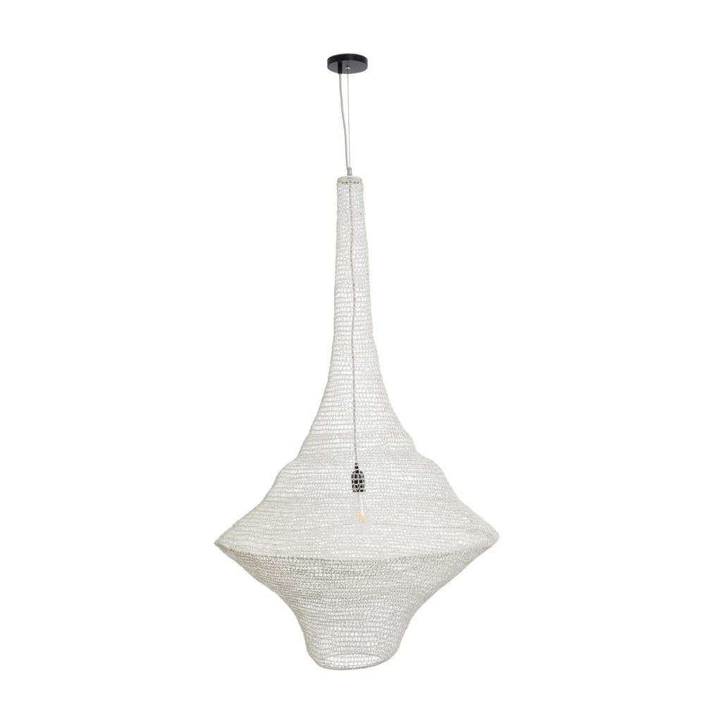 GLOBOSTAR® KENTUCKY 01877 Vintage Κρεμαστό Φωτιστικό Οροφής με Ντουί 1 x E27 AC 220-240V IP20 - Λευκό - Μ80 x Π80 x Υ140cm