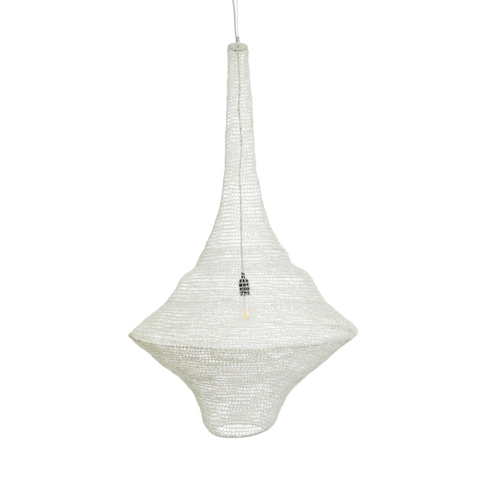 GLOBOSTAR® KENTUCKY 01877 Vintage Κρεμαστό Φωτιστικό Οροφής με Ντουί 1 x E27 AC 220-240V IP20 - Λευκό - Μ80 x Π80 x Υ140cm