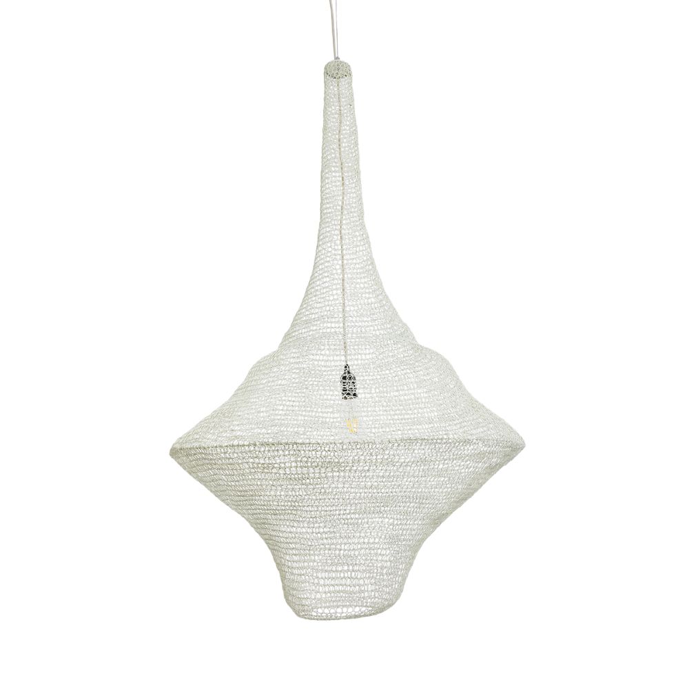 GLOBOSTAR® KENTUCKY 01877 Vintage Κρεμαστό Φωτιστικό Οροφής με Ντουί 1 x E27 AC 220-240V IP20 - Λευκό - Μ80 x Π80 x Υ140cm