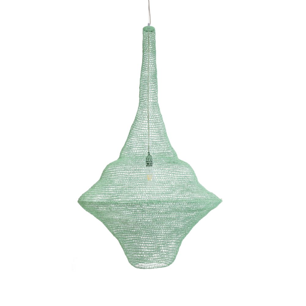 GLOBOSTAR® KENTUCKY 01879 Vintage Κρεμαστό Φωτιστικό Οροφής με Ντουί 1 x E27 AC 220-240V IP20 - Τιρκουάζ - Μ80 x Π80 x Υ140cm