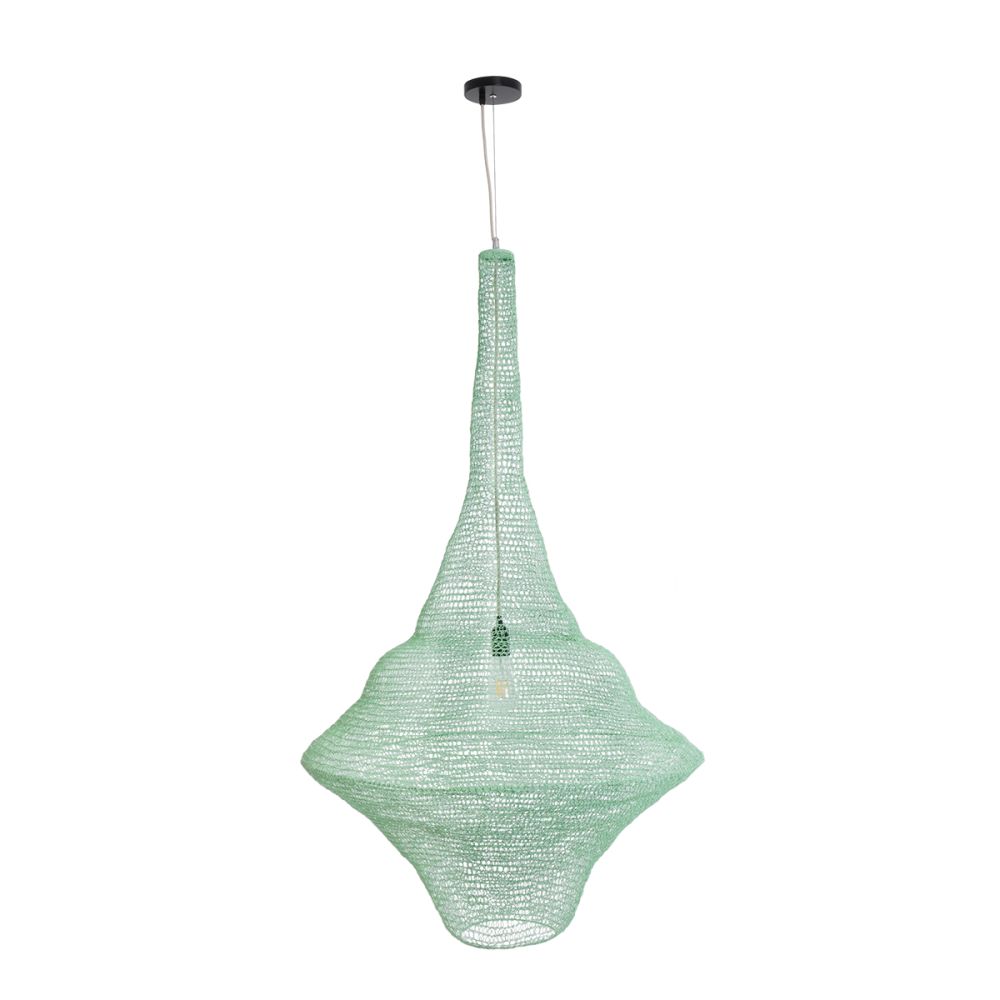GLOBOSTAR® KENTUCKY 01879 Vintage Κρεμαστό Φωτιστικό Οροφής με Ντουί 1 x E27 AC 220-240V IP20 - Τιρκουάζ - Μ80 x Π80 x Υ140cm