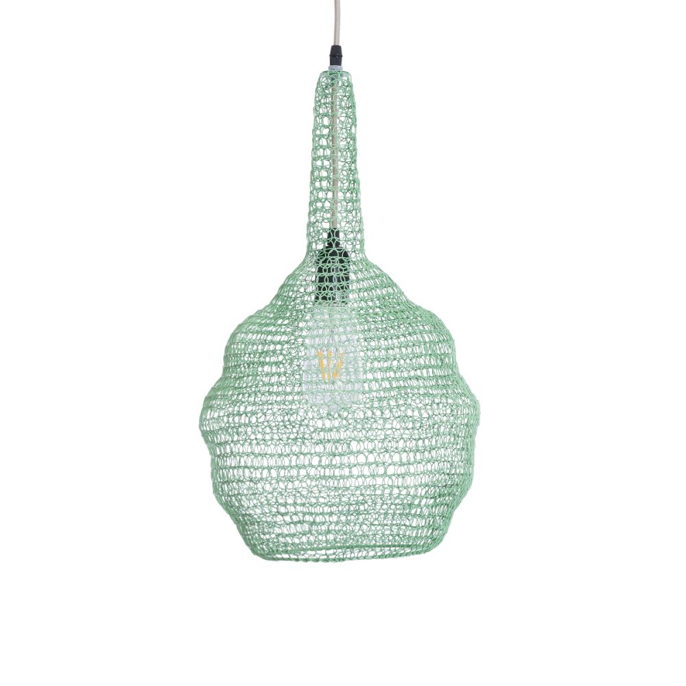 GLOBOSTAR® KENTUCKY 01882 Vintage Κρεμαστό Φωτιστικό Οροφής με Ντουί 1 x E27 AC 220-240V IP20 - Τιρκουάζ - Μ30 x Π30 x Υ50cm