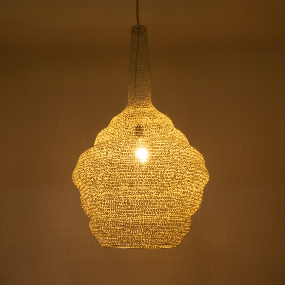 GLOBOSTAR® KENTUCKY 01883 Vintage Κρεμαστό Φωτιστικό Οροφής με Ντουί 1 x E27 AC 220-240V IP20 - Λευκό - Μ60 x Π60 x Υ90cm