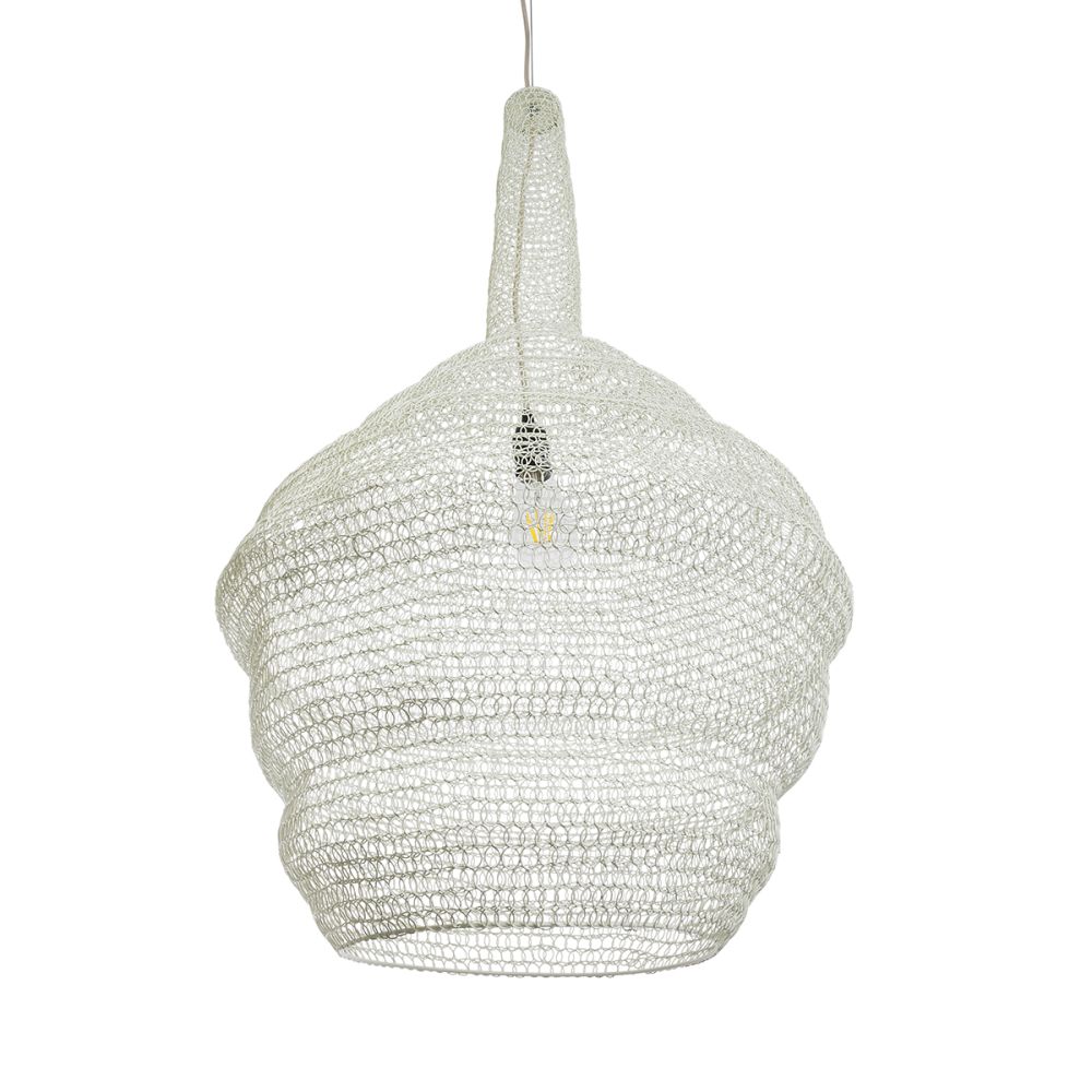 GLOBOSTAR® KENTUCKY 01883 Vintage Κρεμαστό Φωτιστικό Οροφής με Ντουί 1 x E27 AC 220-240V IP20 - Λευκό - Μ60 x Π60 x Υ90cm