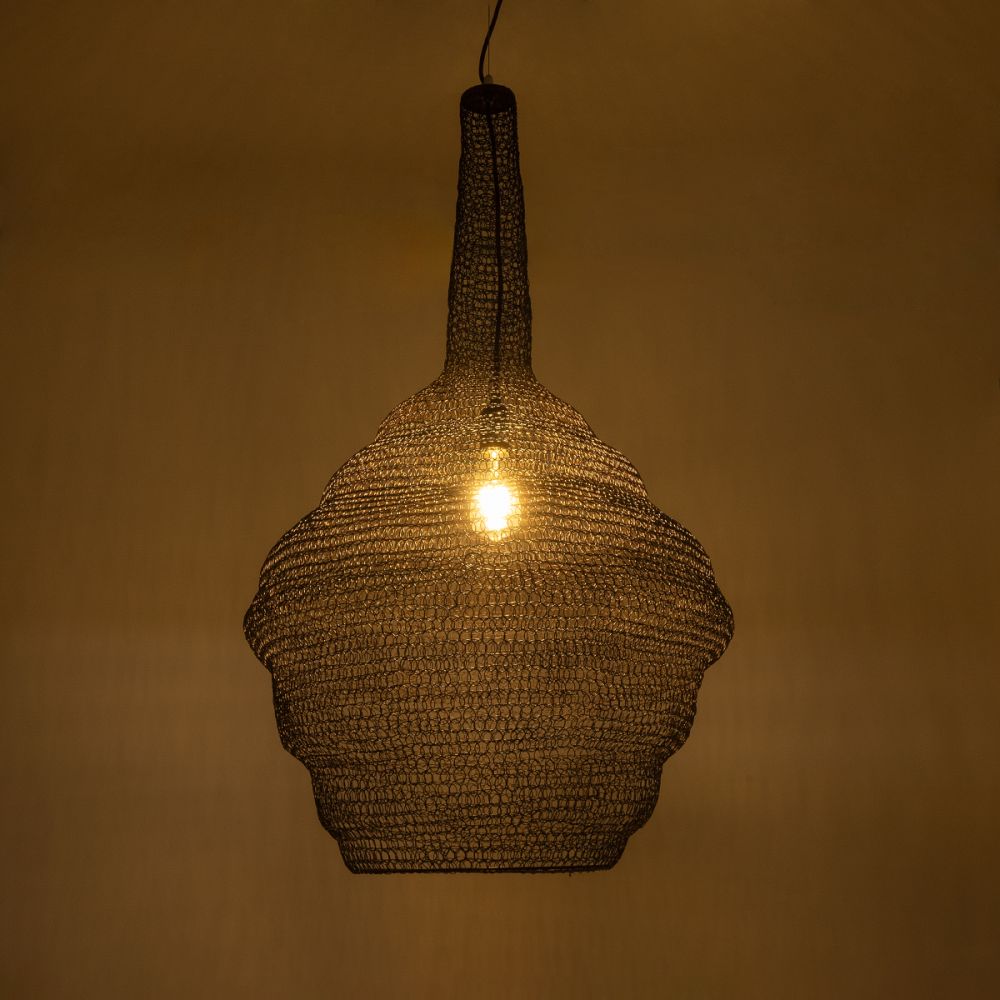 GLOBOSTAR® KENTUCKY 01884 Vintage Κρεμαστό Φωτιστικό Οροφής με Ντουί 1 x E27 AC 220-240V IP20 - Καφέ - Μ60 x Π60 x Υ90cm