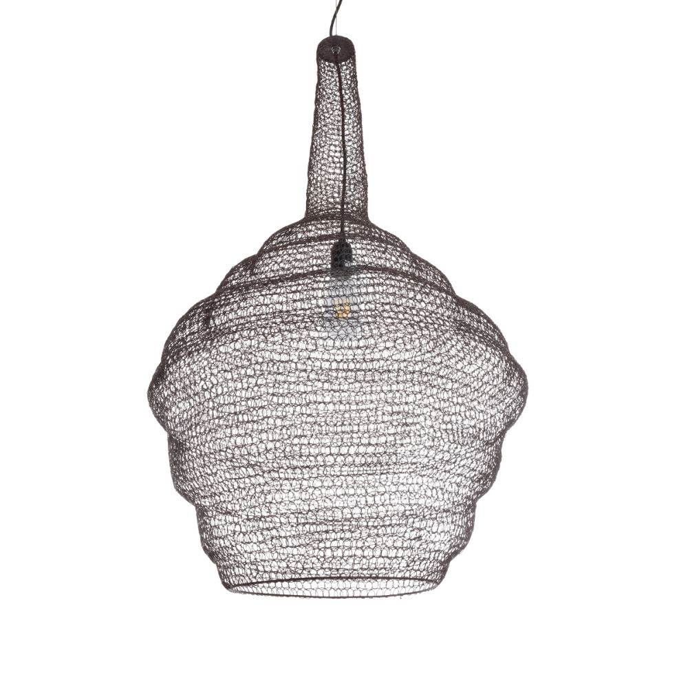 GLOBOSTAR® KENTUCKY 01884 Vintage Κρεμαστό Φωτιστικό Οροφής με Ντουί 1 x E27 AC 220-240V IP20 - Καφέ - Μ60 x Π60 x Υ90cm
