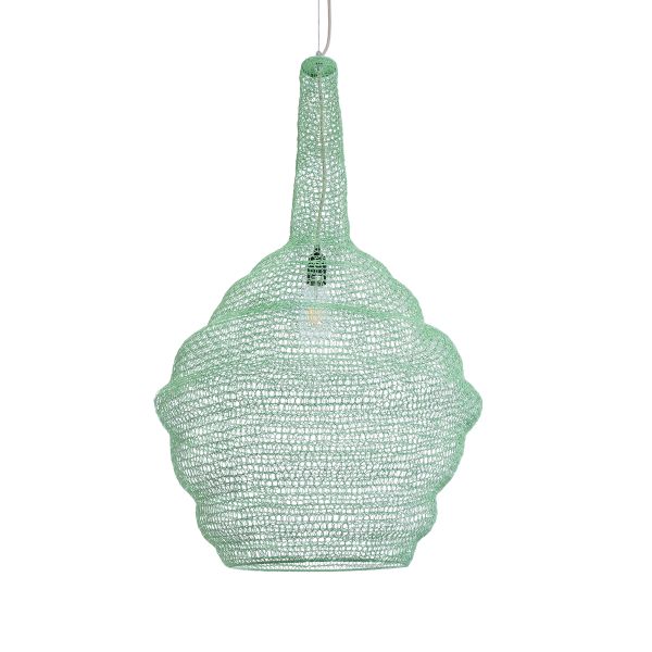 GLOBOSTAR® KENTUCKY 01885 Vintage Κρεμαστό Φωτιστικό Οροφής με Ντουί 1 x E27 AC 220-240V IP20 - Τιρκουάζ - Μ60 x Π60 x Υ90cm