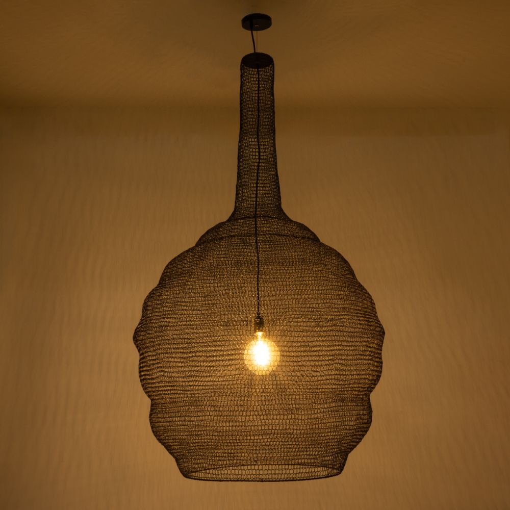 GLOBOSTAR® KENTUCKY 01887 Vintage Κρεμαστό Φωτιστικό Οροφής με Ντουί 1 x E27 AC 220-240V IP20 - Καφέ - Μ90 x Π90 x Υ150cm