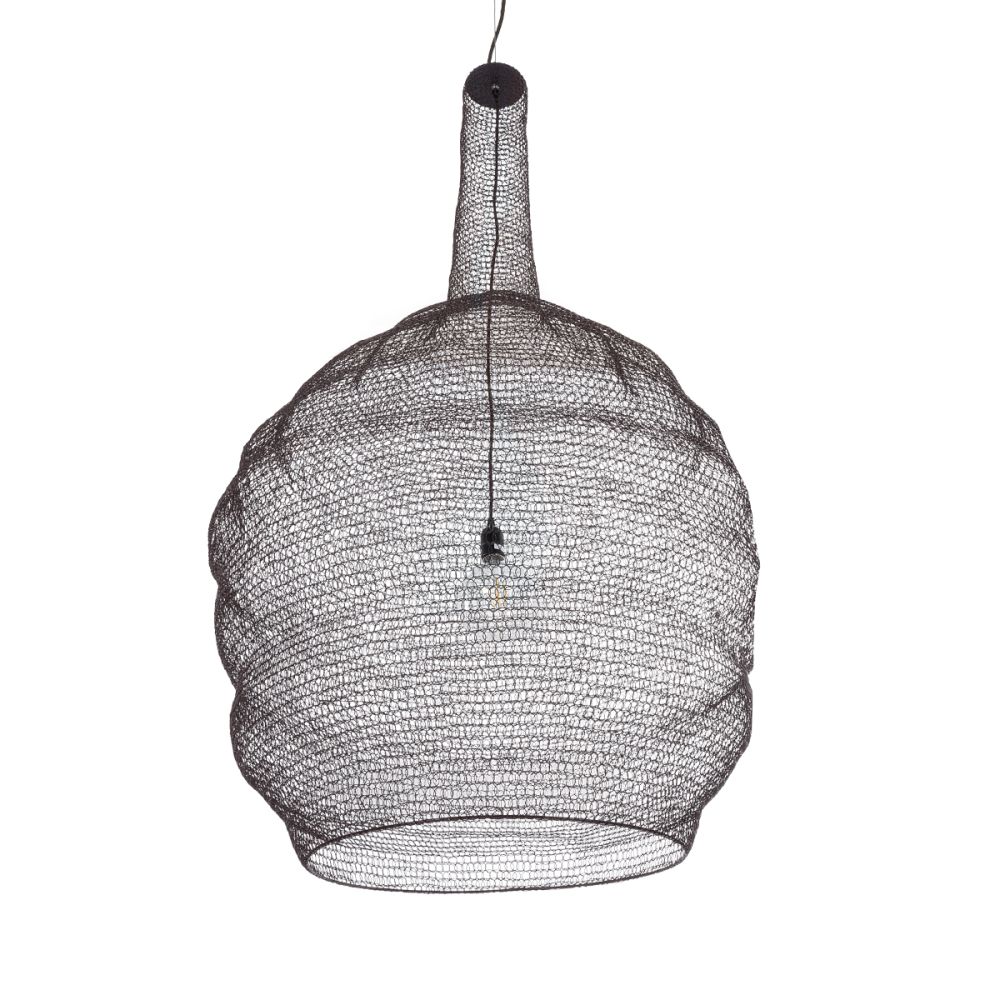 GLOBOSTAR® KENTUCKY 01887 Vintage Κρεμαστό Φωτιστικό Οροφής με Ντουί 1 x E27 AC 220-240V IP20 - Καφέ - Μ90 x Π90 x Υ150cm